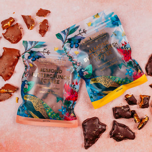 ALMOND & SMOKED SEA SALT BUTTERCRUNCH TOFFEE 140g DARK